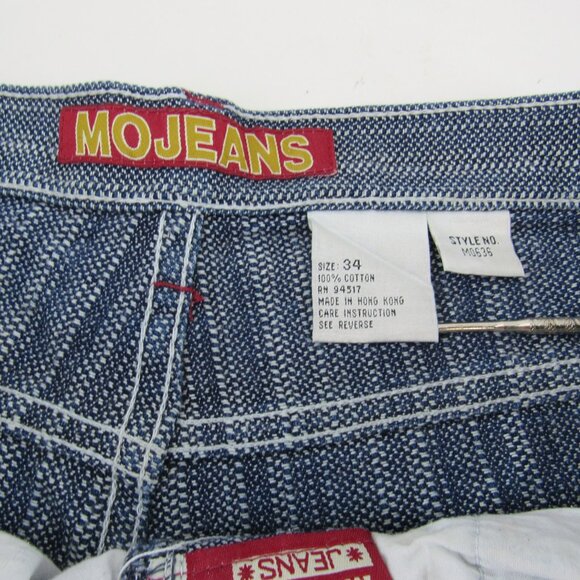 Maurice Malone MO JEANS Textured Denim Hip Hop 90's Blue Jeans RN94517 Size 34 - Picture 12 of 13